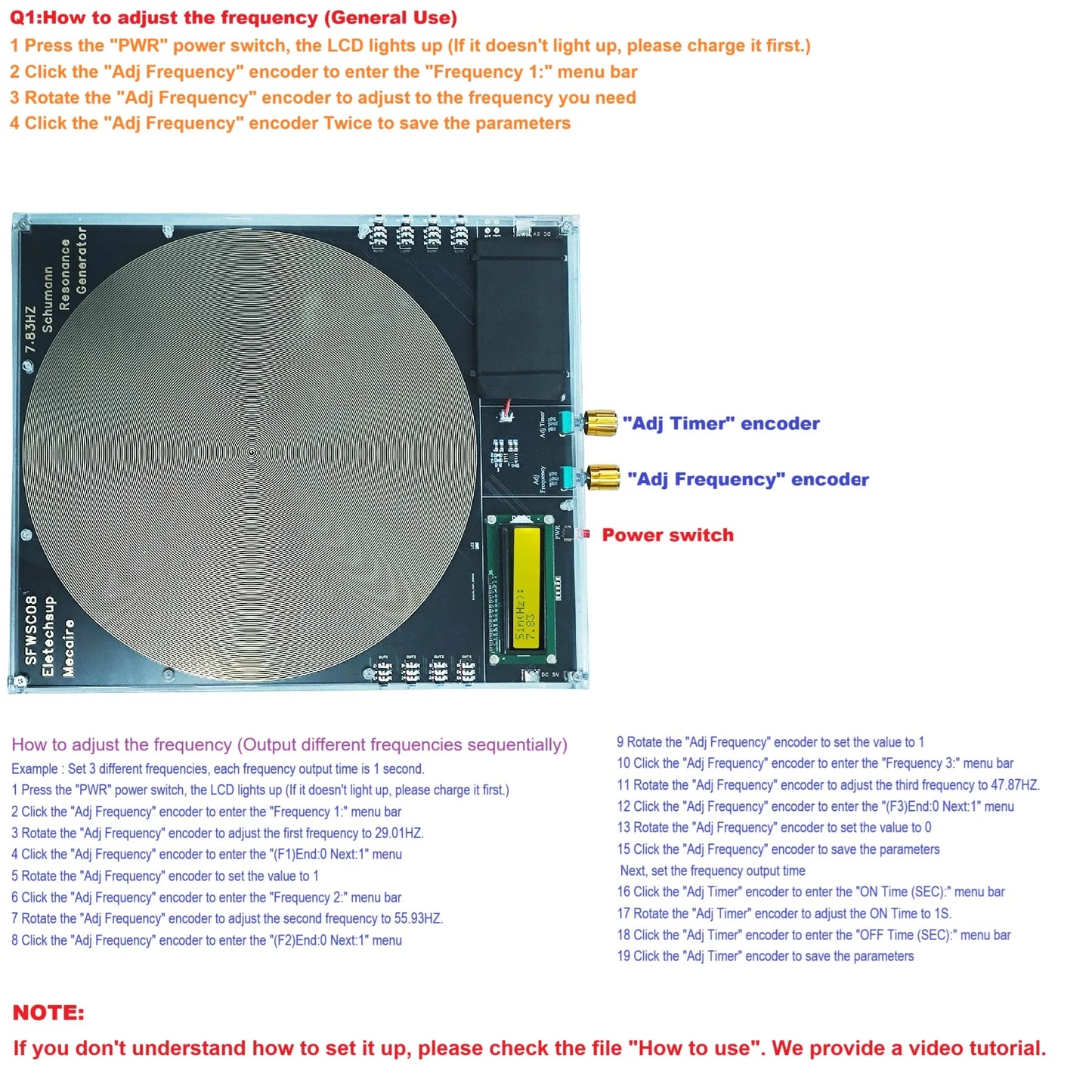 8CH High Power 0.01-100Khz Schumann Resonance Generator Can Connect 8 External Antennas With Cycle Timing Function SFWSC08