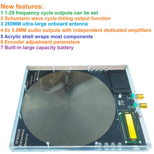 8CH High Power 0.01-100Khz Schumann Resonance Generator Can Connect 8 External Antennas With Cycle Timing Function SFWSC08